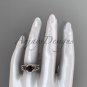 Irish celtic wedding ring Set, 14kt rose gold Black Diamond trinity knot engagement ring CT7317S