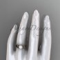 Pearl Celtic Engagement Ring Unique 14kt rose gold Wedding Ring CTP7324