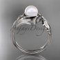 Pearl Celtic Engagement Ring Unique Platinum Wedding Ring CTP7324
