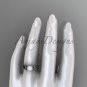 Pearl Celtic Engagement Ring Unique Platinum Wedding Ring CTP7324