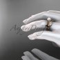 Pearl Celtic Wedding Set Unique 14kt rose gold Engagement Ring CTP7324S