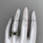 Black Pearl Floral Engagement Ring Unique 14kt yellow gold Wedding Ring ABP324
