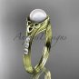Diamond pearl celtic knot engagement ring 14kt white gold wedding ring CTP7333yellow