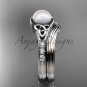 Diamond pearl celtic knot wedding set platinum engagement ring CTP7333S