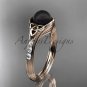 Diamond black pearl celtic knot engagement ring 14kt rose gold wedding ring CTBP7333