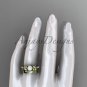 Diamonds and pearl amazing wedding set 14kt yellow gold floral engagement ring AP333S