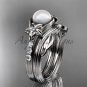 Diamonds and pearl amazing wedding set platinum floral engagement ring AP333S