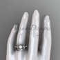 Diamonds and pearl amazing wedding set platinum floral engagement ring AP333S