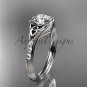 Platinum  diamond celtic trinity knot engagement ring with a Moissanite center stone CT7333