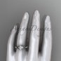 Platinum  diamond celtic trinity knot engagement ring with a Moissanite center stone CT7333