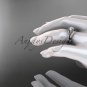 Celtic wedding sets, 14kt white gold diamond triquetra knot engagement ring CT7333S