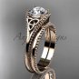 Moissanite Celtic knot wedding rings sets 14k rose gold engagement ring CT7375S