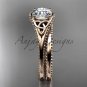Moissanite Celtic knot wedding rings sets 14k rose gold engagement ring CT7375S