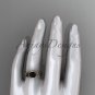 Black Diamond Celtic knot wedding rings sets 14k rose gold engagement ring CT7375S