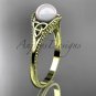 Pearl Celtic knot wedding ring 14k yellow gold engagement ring CTP7375