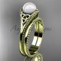Pearl Celtic knot bridal sets 14k yellow gold engagement ring CTP7375S