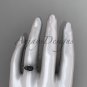 Black pearl celtic knot engagement ring 14k white gold bridal ring CTBP7375