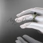 Black pearl celtic knot engagement ring 14k yellow gold bridal ring CTBP7375
