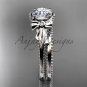Bow wedding set 14k white gold engagement ring ADLR376S