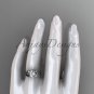Bow wedding set 14k white gold engagement ring ADLR376S