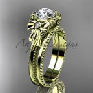 Bow wedding set 14k yellow gold engagement ring ADLR376S