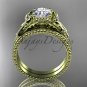 Bow wedding set 14k yellow gold engagement ring ADLR376S