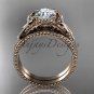 Bow wedding set 14k rose gold engagement ring ADLR376S