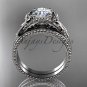 Bow wedding set platinum engagement ring ADLR376S