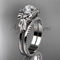 Moissanite wedding set 14k white gold bow engagement ring ADLR376S