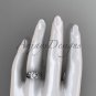 Moissanite wedding set 14k white gold bow engagement ring ADLR376S