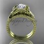 Moissanite wedding set 14k yellow gold bow engagement ring ADLR376S