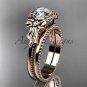 Moissanite wedding set 14k rose gold bow engagement ring ADLR376S