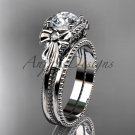 Moissanite wedding set platinum bow engagement ring ADLR376S
