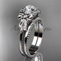 Moissanite wedding set platinum bow engagement ring ADLR376S