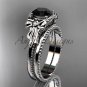 Black Diamond wedding set platinum bow engagement ring ADLR376S
