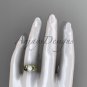 Bow wedding set 14k yellow gold pearl engagement ring AP376S