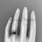 Bow ring 14k yellow gold tahitian black pearl bridal set ABP376S