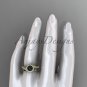 Antique Black Pearl Bridal Set 14kt yellow Gold Diamond Engagement Ring ABP379S