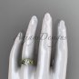 Flower diamond bridal set 14k yellow gold unusual engagement ring ADLR377S