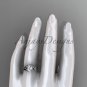 Flower moissanite bridal set platinum unusual engagement ring ADLR377S