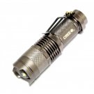3.5" SILVER MINI FLASHLIGHT LED CREE Q5 350 LUMENS ADJUSTABLE ZOOM ALUMINUM BODY Sku : 8863