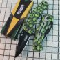 7.5" MINI FOLDING  KNIFE GREEN SKULL HANDLE DESIGN WITH CLIP Sku : 6458