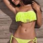 Two Piece Yellow Fringe Top Bikini