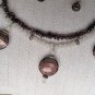 Rose Quartz & Garnet necklace featuring 3 Garnet Gold Foil Beads