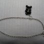 Black Onyx 9 bead cluster on silver cable necklace