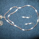 Labradorite beads & Pendant with Swarovski Crystals & Earrings