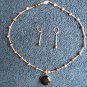 Jasper & Silver beaded necklace with Fancy Jasper Pendant & Earring set