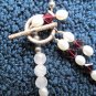 Faceted Garnet & Quartz necklace & bracelet with Silver clasps