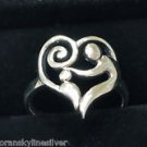 Sterling Silver 925 Stamped Mother and Child Ring Beautiful Size 6