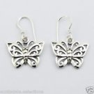 Sterling Silver .925 Stamped Butterfly Dangle Earrings Art Nouveau- Brand New